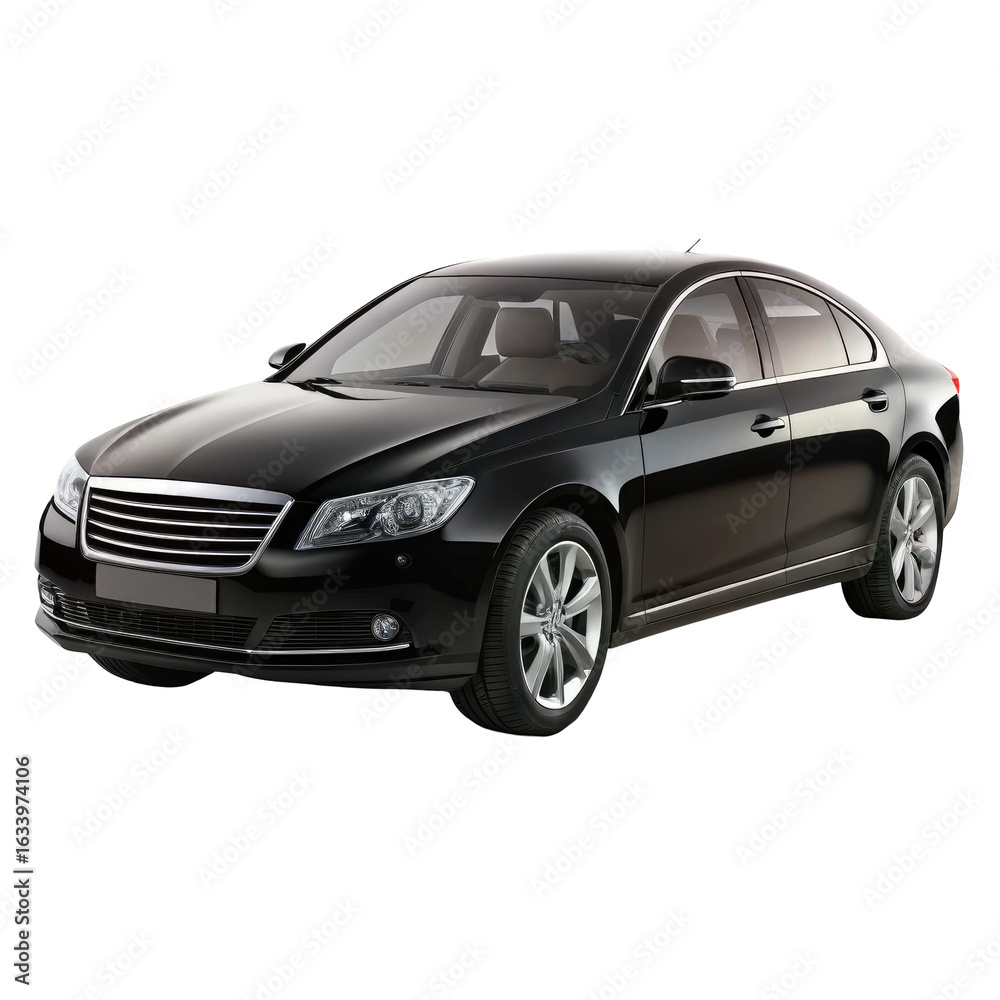 Obraz premium black car isolated on transparent white background, clipping path