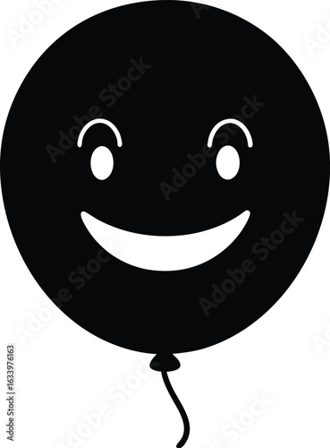 Black balloon floating gracefully against a plain background
