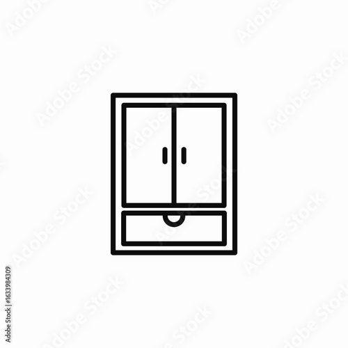 cabinet with drawers icon sign vector