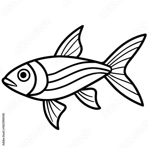 Simple Neon Tetra on White