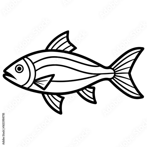 Simple Neon Tetra on White