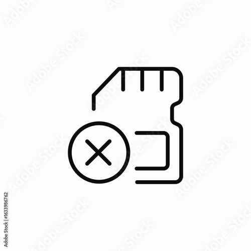 remove memory card icon sign vector