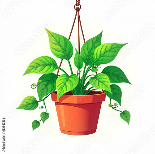 Swinging flower growing in a pot, creeper