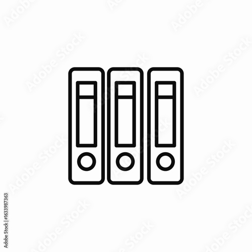three file binders icon sign vector