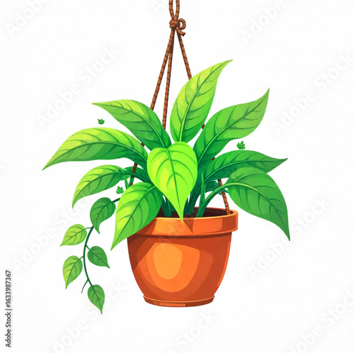 Swinging flower growing in a pot, creeper
