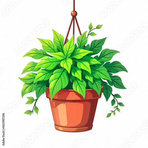 Swinging flower growing in a pot, creeper