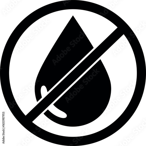 No water drop icon wetness prohibition symbol
