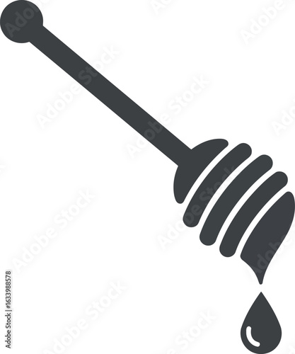 Honey dipper with dripping honey