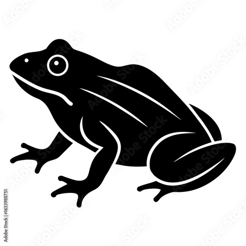 African bullfrog silhouette black vector icon