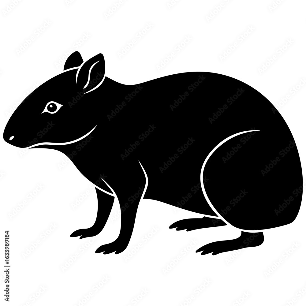 Obraz premium Simple black silhouette icon of an agouti