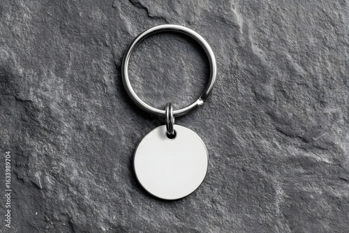 Metal Keychain Ring with Circular Attachment