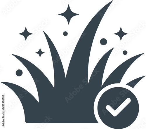 Healthy lawn care checkmark icon