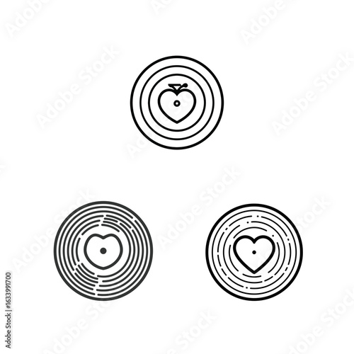 Love Ticket Icon in Minimal Line Style