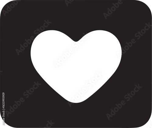 Black heart icon on white background love symbol