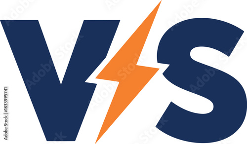 Vs versus lightning bolt symbol