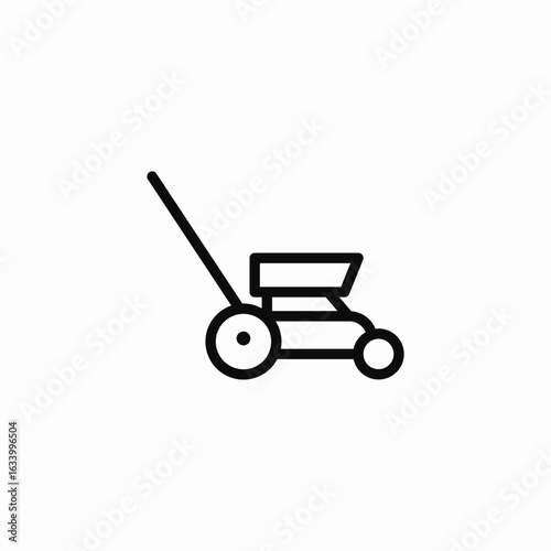 lawn mower push icon sign vector