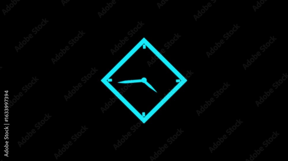 clock animation with precise ticking motion and animation icon on black background. clock animation with precise ticking motion and animation icon on black background.