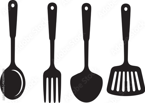 Kitchen Utensils Spoon Fork Spatula Slotted Spatula cooking food