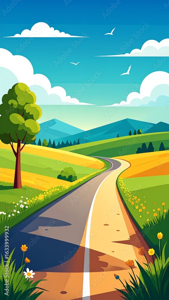 Naklejka premium Scenic countryside road