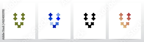 Plus Thick Symbol Interconnected Attached Letter Initial Logo Design V