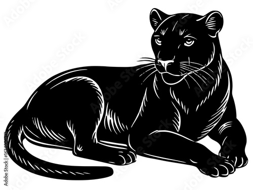 Panther Resting Silhouette