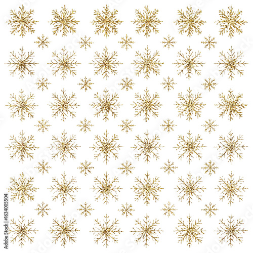 seamless pattern with snowflakes isolated on transparent background