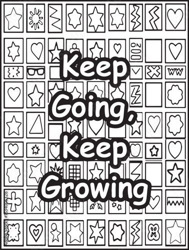 Motivational coloring page: Printable Mosaic pattern to color: Positive saying to color for kids and adults
