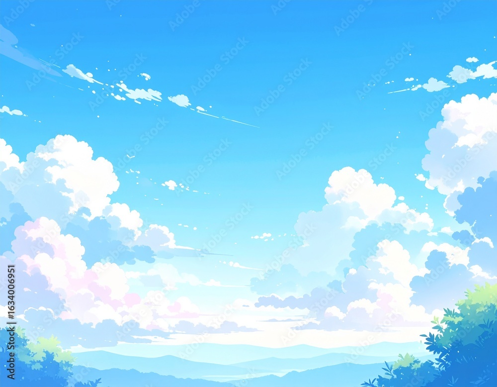 Fototapeta premium 空 自然 イラスト