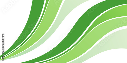 Abstract White and Green wave wide background banner