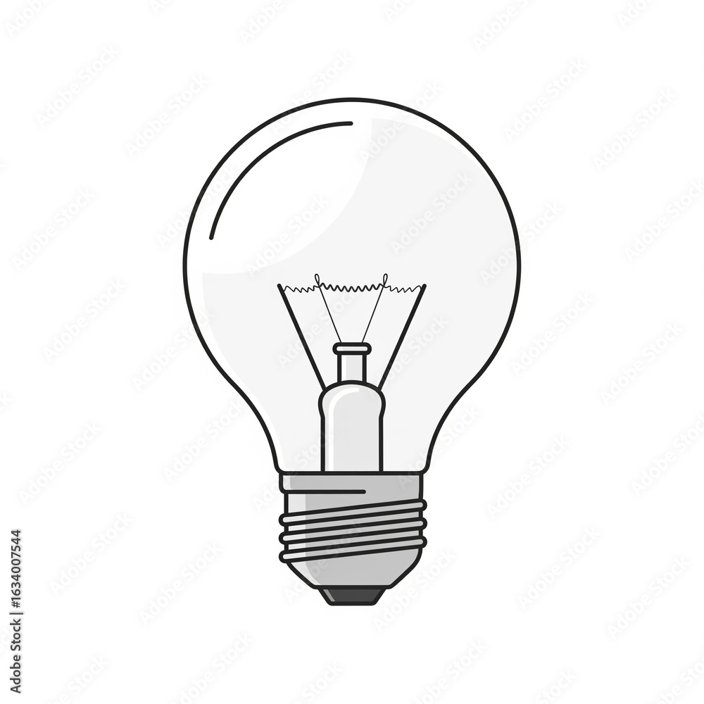 Hand drawn vector of light bulb on the white background Hand drawn vector of light bulb on the white background