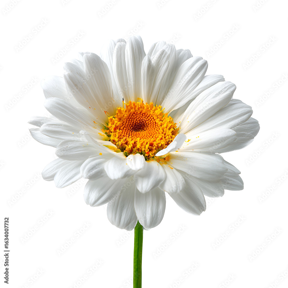 Fototapeta premium White Daisy Flower on Black Background