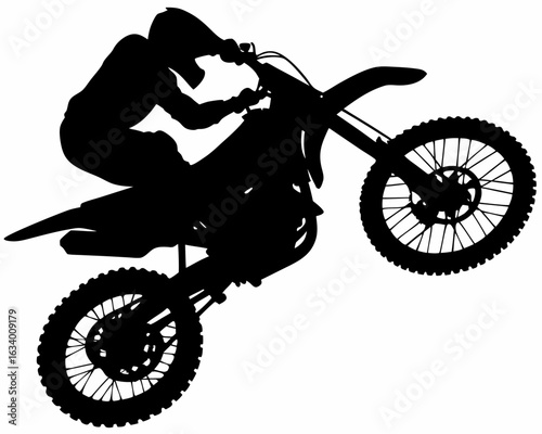 Extreme Dirt Bike Stunt Silhouette