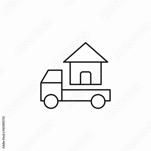 house delivery truck icon sign vector