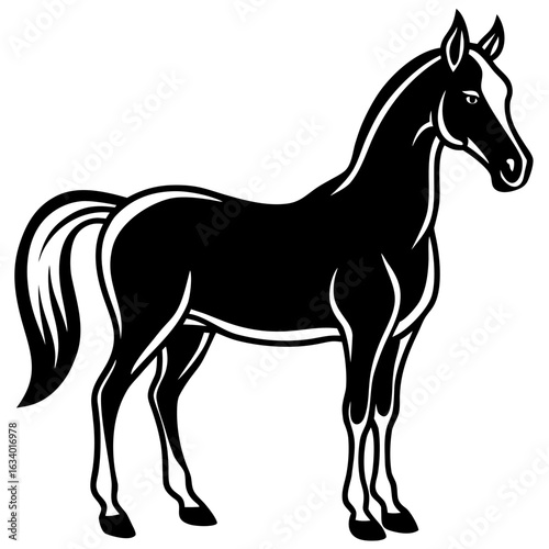 Running Horse Silhouette Minimal Animal Vector for Stickers, Farm Decor & T-Shirt Graphics