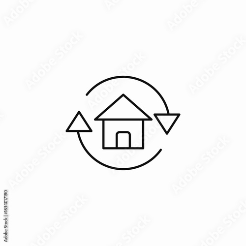 real estate circulation icon sign vector