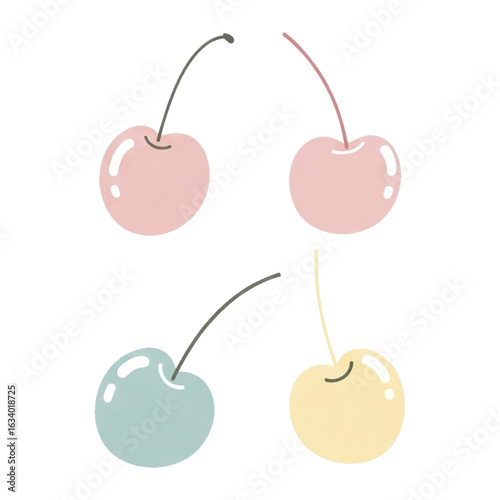 cherry pastel color on a white background 