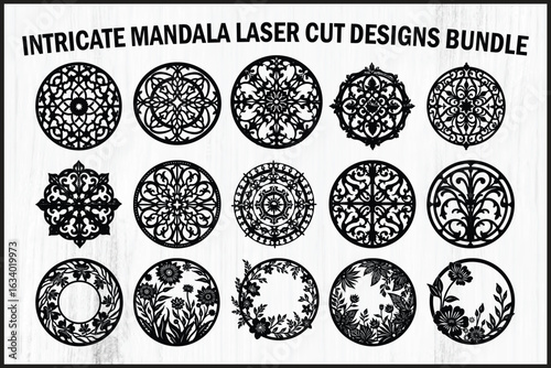 Intricate Mandala Laser Cut Designs Bundle | 15 Detailed Mandala  Cut Files for Cricut & Glowforge