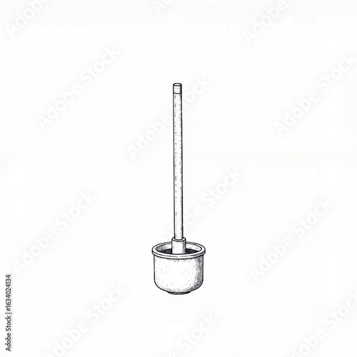 Detailed sink plunger illustration on white background, plumbing concept
