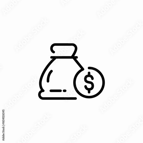 money bag icon sign vector