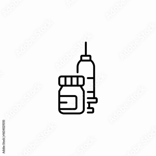 vaccine injection icon sign vector