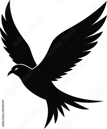 Bird silhouette white background