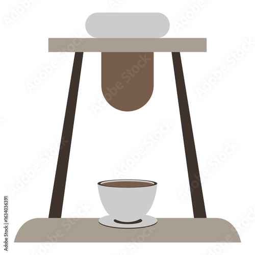 Coffee shop equipment for coffee shop promotion, sales. Coffee decoration stuff in flat style. Vector isolated.