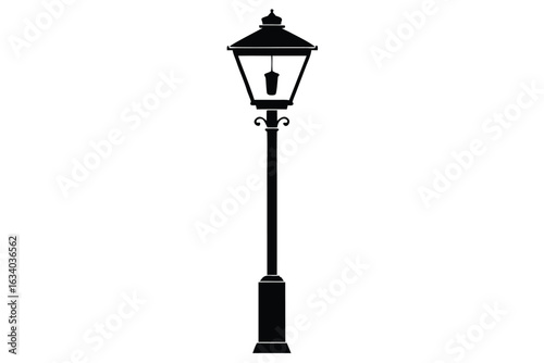 park lamp post vector icon silhouette illustration