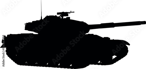 Silhouette of a modern battle tank