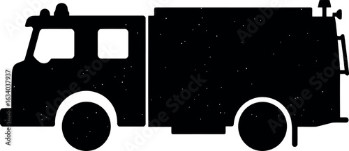 Fire truck silhouette icon vector