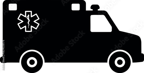 Ambulance silhouette emergency medical vehicle icon