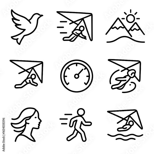 Hang Gliding Icons