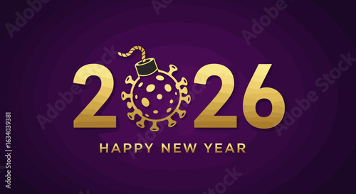 New Year 2026 Illustration with a Pandemic Theme