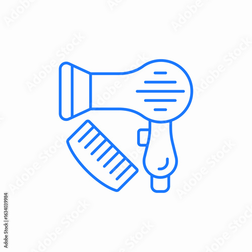 hair brush hairdryer icon sign vector