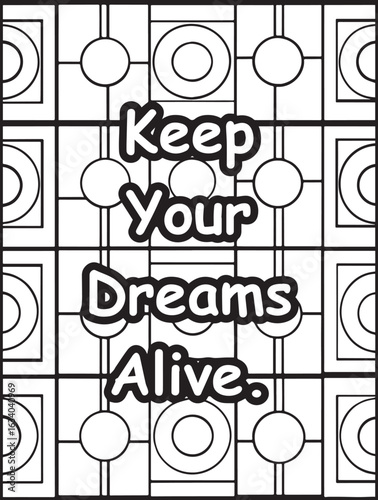 Motivational quote coloring page: Mosaic pattern background: Good vibes quote to color